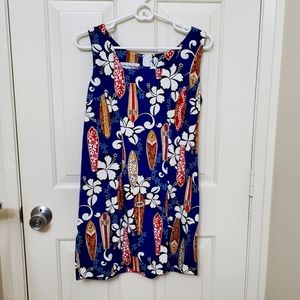 Surfboard print sundress or swimsuit cover up